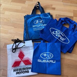 Set of 11 Automotive Brand Tote Bags